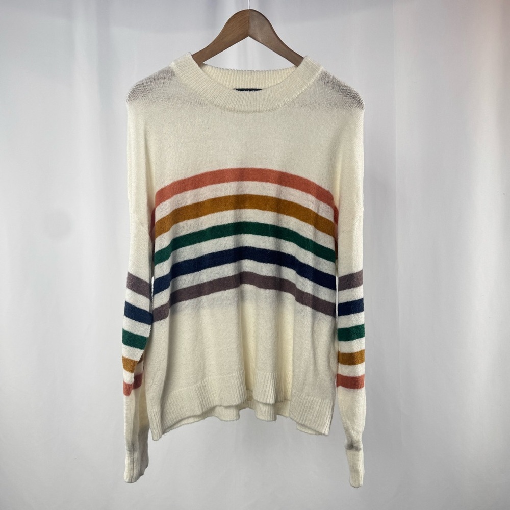 Lulus Heart to‎ Heart Striped Sweater in Ivory Multi Size Small - Picture 3 of 10